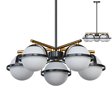 Dayana 5-Light Glass Pendant Chandelier 3D model image 1 