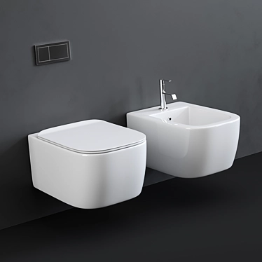 Title: Antonio Lupi Komodo Wall Hung Toilet Set 3D model image 1 