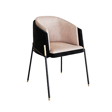 Elegant Brass Dining Chair 3D model image 1 