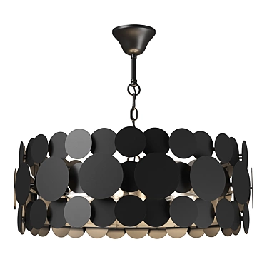 Modern Matte Black Pendant Chandelier 3D model image 1 