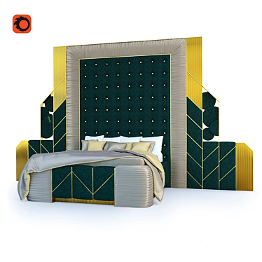 Geometric Design Flambeau Bed 3D model image 1 