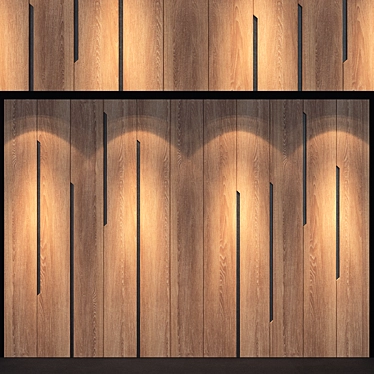 Elegant Oak Wood Panel 3D model image 1 