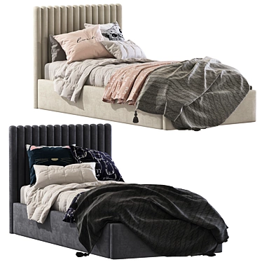 Soft Headboard Bed: Elegant and Comfortable 3D model image 1 