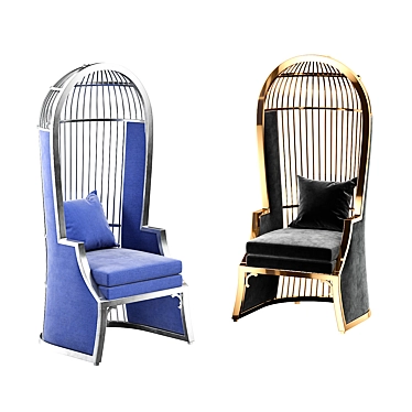 Elegant Bora Bora Birdcage Chair 3D model image 1 