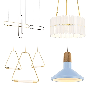 Modern Chandelier Collection 3D model image 1 