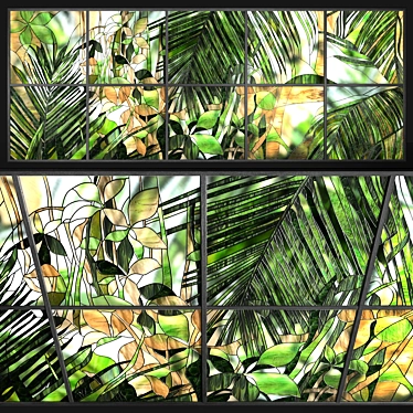 Tropical Paradise Stained-Glass Window 3D model image 1 