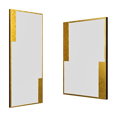 Elegant Brass Mirror by Zara 3D model image 1 