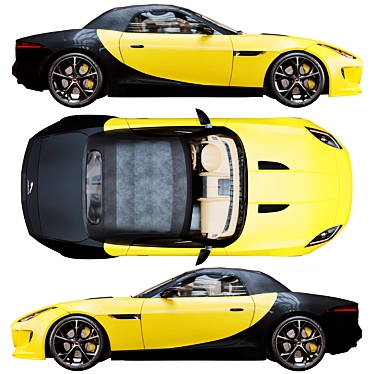 Sleek Jaguar F-TYPE Convertible 3D model image 1 