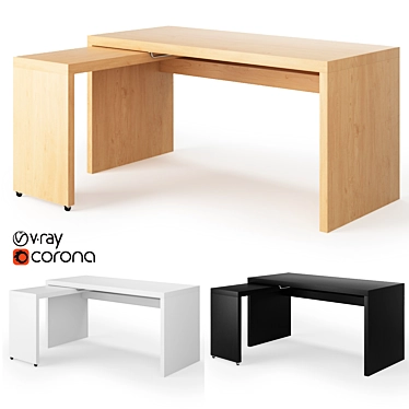 Versatile Ikea Malm Desk: Practical & Stylish 3D model image 1 