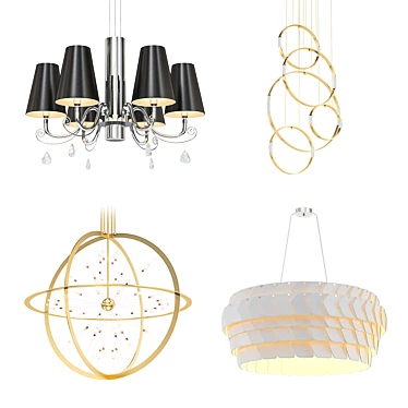 Modern Chandelier Collection: Elegant & Luxurious 3D model image 1 