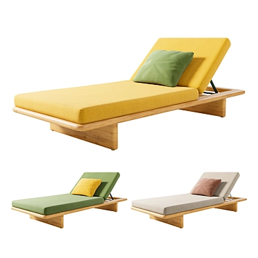 Kettal Mesh Deckchair: Stylish, Comfortable Outdoor Seating 3D model image 1 