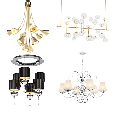 Modern Chandelier Collection 3D model image 1 