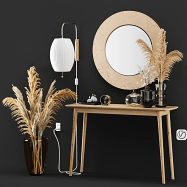 Modern Midford Console & Mirror 3D model image 1 