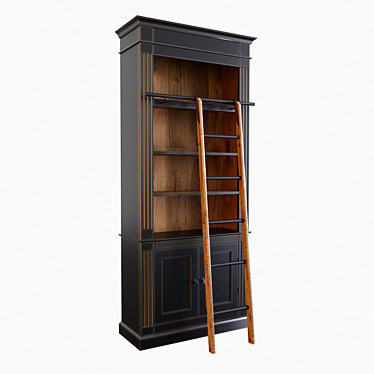 Vintage Bookcase in Dialma Brown Finish 3D model image 1 