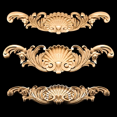 Baroque Carving Trim for CNC & Renders 3D model image 1 