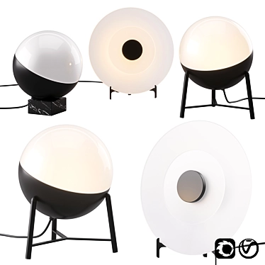 Sophistication Illuminated: Half & Halos Lamp 3D model image 1 