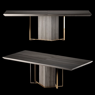 Elegant Copper Frame Dining Table 3D model image 1 