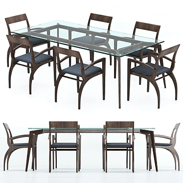 Elegant Thelma Table & Chair 3D model image 1 