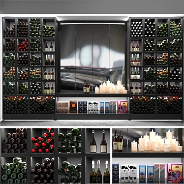 Title: Premium Wine Displays for an Elegant Store 3D model image 1 