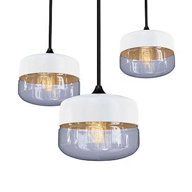 Elegant Black Glass Pendant 3D model image 1 