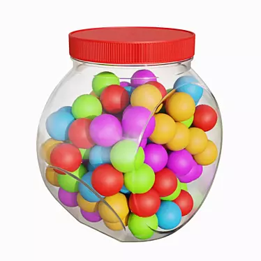 Delicious Gumballs in a Jar: 3D Model 3D model image 1 
