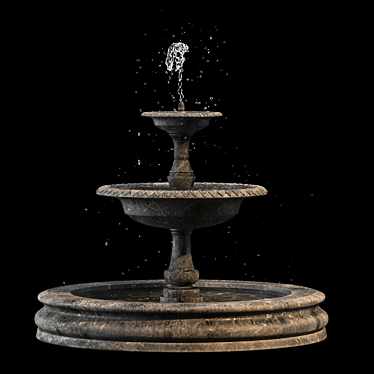 Elegant Stone Water Fountain 3D model image 1 