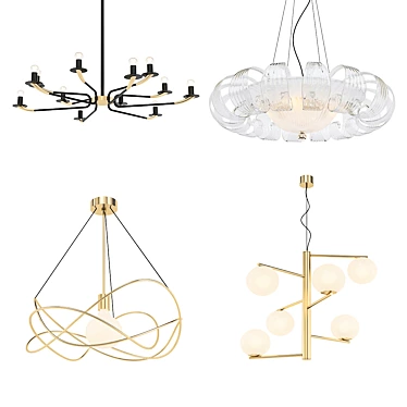 Modern Chandelier Collection 3D model image 1 