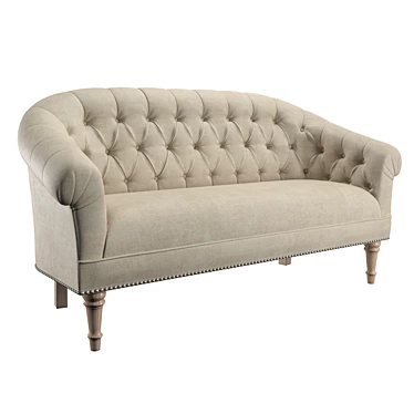 Elegant Tufted Loveseat 3D model image 1 