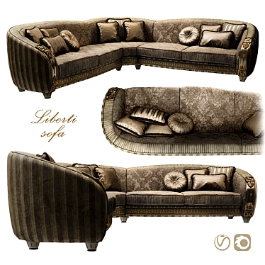 Luxurious Corner Sofa: Arredoclassic Liberty 3D model image 1 