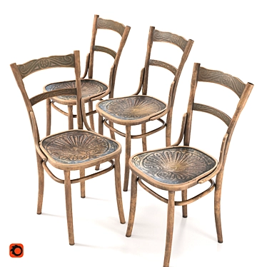 Vintage Vienna Chairs: Jacob & Josef Kohn 3D model image 1 