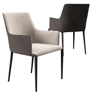 Renee Dining Chair: Stylish Armour Grey 3D model image 1 