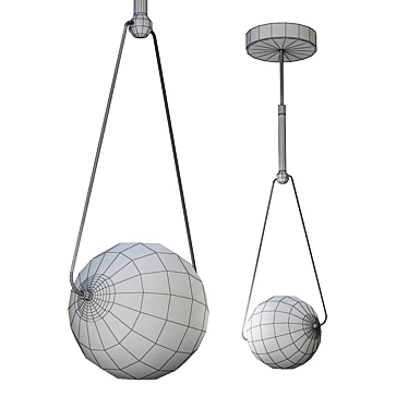 Golden Glass Pendant Light 3D model image 1 