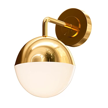 Minimalistic Wall Lamp with Copper or Brass Shade 3D model image 1 