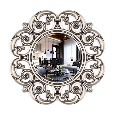 Coaster Silver Fleur-de-lis Mirror 3D model image 1 