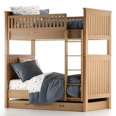 Kenwood Bunk Bed: Sleek & Stylish! 3D model image 1 