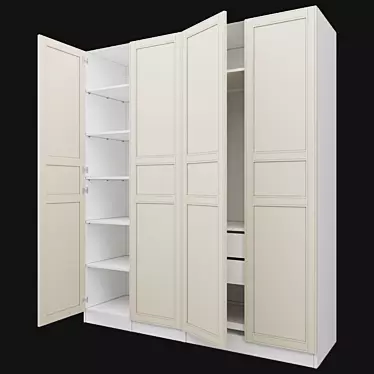 Sleek and Spacious Pax Wardrobe 3D model image 1 