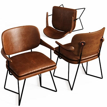 Elegant Modern Dining Chair 3D model image 1 