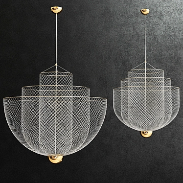 Elegant Meshmatics Chandelier Duo 3D model image 1 