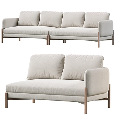 French Flair: JULES 2-Seater Unit 3D model image 1 