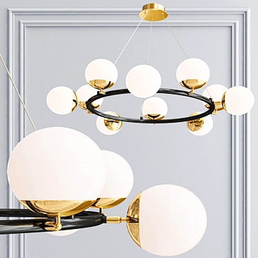 Elegant Metal and Glass Cheer Pendant 3D model image 1 