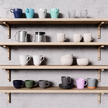 Ikea Tea & Coffee Set: Sleek and Stylish 3D model image 1 