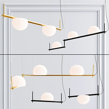 Sleek LED Glass Pendant Lamp 3D model image 1 