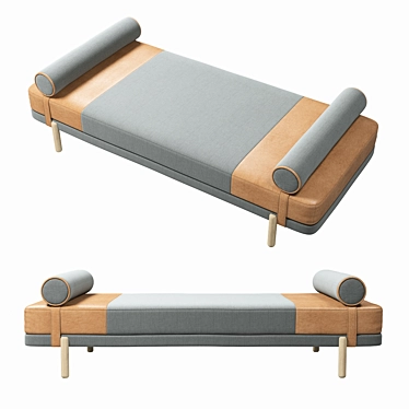 Nordic Tan Leather Assim Daybed 3D model image 1 