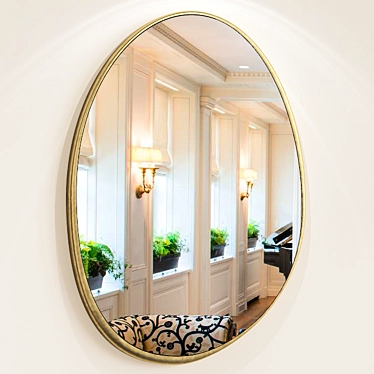 Elegant Elliptical Mirror 3D model image 1 