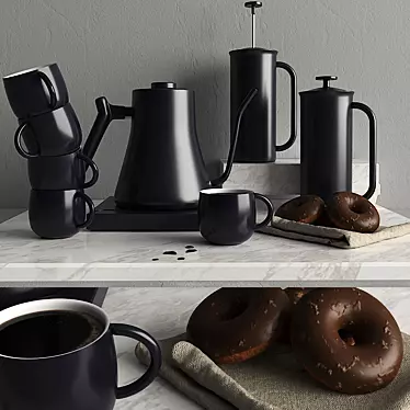 Sleek Electric Kettle Set 3D model image 1 