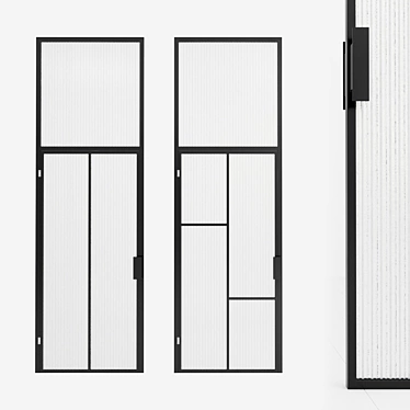 Modular Glass Partition: Versatile Design, Metal Frame 3D model image 1 