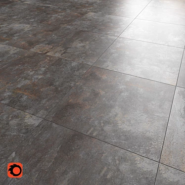 Sleek Metalica Floor Tiles 3D model image 1 