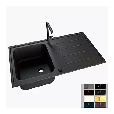 Elegant K500 Kitchen Sink 3D model image 1 