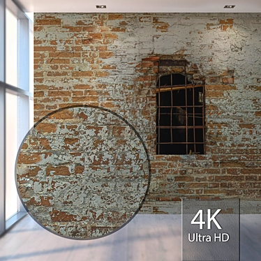 Vintage Window Wall Texture 3D model image 1 