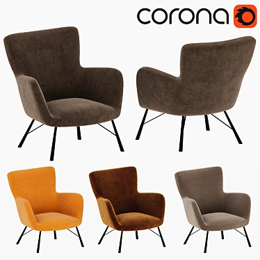 Velvet Comfort: Cornelius Lounger 3D model image 1 